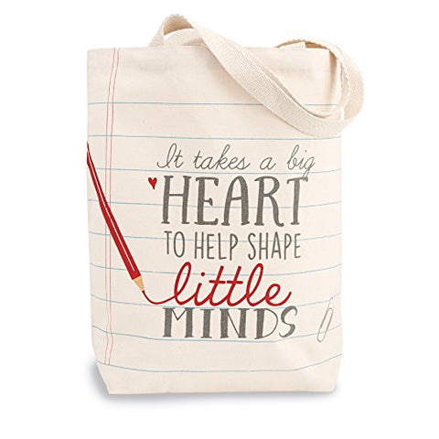 MUD PIE |  Heart Teacher Canvas Tote