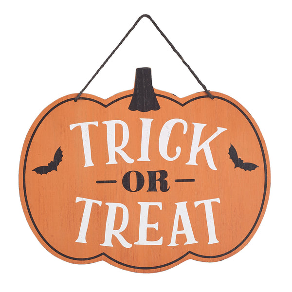 Burton + Burton Halloween Reversible Trick or Treat Door Sign – Double-Sided Hanging Holiday Decoration