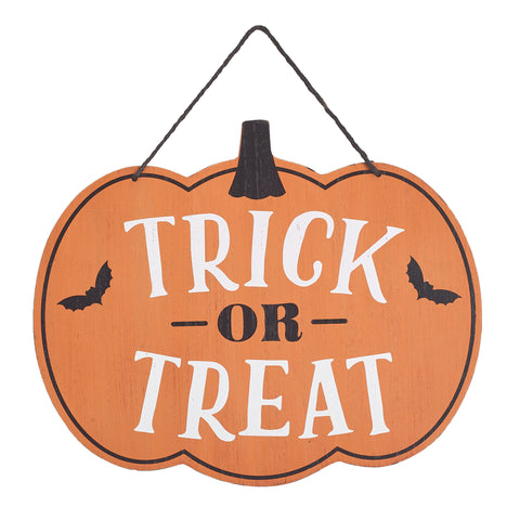 Burton + Burton Halloween Reversible Trick or Treat Door Sign – Double-Sided Hanging Holiday Decoration