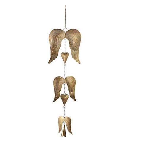 Midwest CBK 24" Hanging Angel Wings with Hearts & Bell Wind Chime