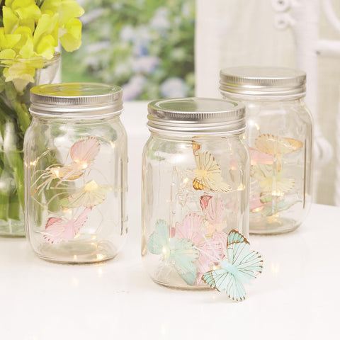 Twos Company Fairy Glass Jar With Butterfly LED String Lights