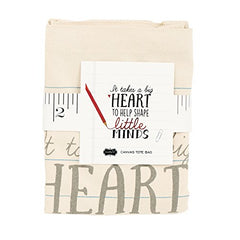 MUD PIE |  Heart Teacher Canvas Tote