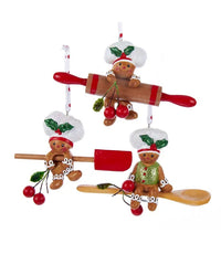 Kurt S. Adler 4" Gingerbread Baking Tool Ornament Set (3pc) – Sweet Holiday Kitchen Décor