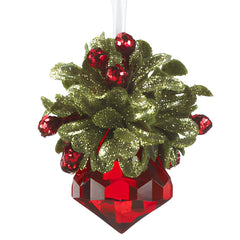 Ganz 2.5" Teeny Mistletoe Jewel Ornament – Mini Holiday Charm with Sparkling Accents