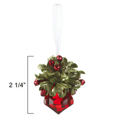 Ganz 2.5" Teeny Mistletoe Jewel Ornament – Mini Holiday Charm with Sparkling Accents