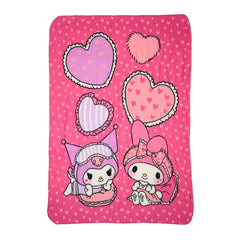 Northwest Sanrio Kuromi & My Melody Throw Blanket – 45"x60" Pink Hearts Cozy Girls Blanket