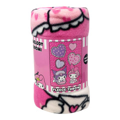 Northwest Sanrio Kuromi & My Melody Throw Blanket – 45"x60" Pink Hearts Cozy Girls Blanket