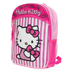 Official Hello Kitty 16" Pink Stripe School Backpack by Fast Forward