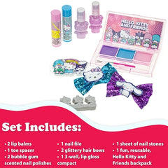 Hello Kitty Kids Makeup Beauty Backpack – Sanrio Pretend Play Cosmetic Set for Ages 3+