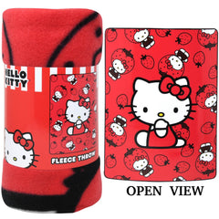 Northwest Red Hello Kitty Strawberry Throw Blanket – Soft 40"x50" Cozy Kids Blanket