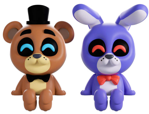Youtooz Five Nights at Freddy's Monitor Buddiez 2.5-Inch Vinyl Figures – Freddy and Bonnie perched on a computer monitor