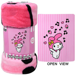 Sanrio My Melody Musical Silk Throw Blanket – Soft 40" x 60" Cozy Throw for Kids & Fans