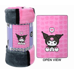 Sanrio Seated Kuromi Silk Throw Blanket – Soft 40" x 60" Cozy Throw for Kids & Fans