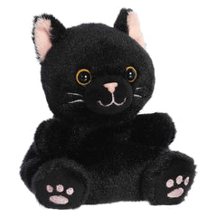 Aurora Palm Pals Seasonal Twilight Black Cat Plush - 5" Pocket-Sized Halloween Stuffed Toy