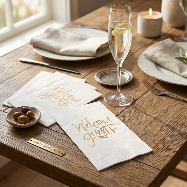 Slant Collections | 16ct Foil Guest Paper Towel Welcome Guest