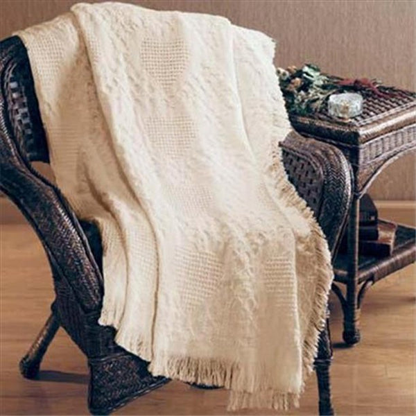 Manual Woodworkers and Weavers Basket Weave Hearts 2 Layer Throw Blanket 46 X 60 in. | Manual Worker