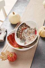 FALL NESTED WOOD ENAMEL BOWLS- by Mud Pie