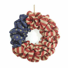 PATRIOTIC BURLAP FLAG WREATH- by burton+BURTON