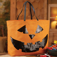 Halloween Dazzle Pumpkin Tote- by Mud Pie