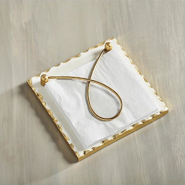 Gold Foil Marble Napkin Holder by Mud Pie