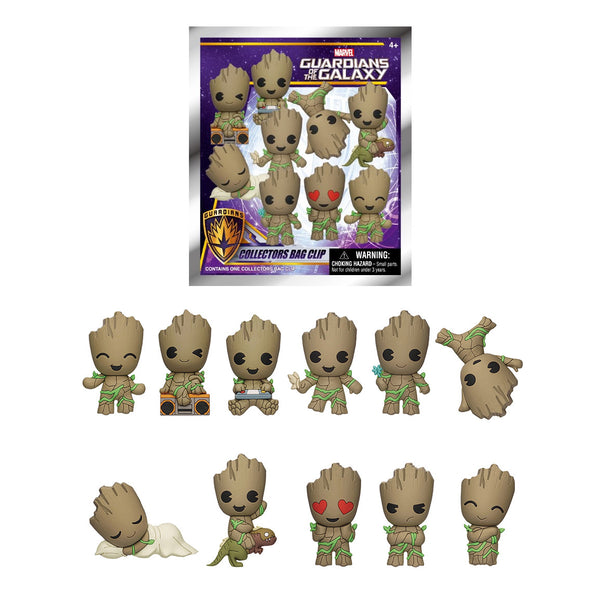 Marvel 3D  Blind Bag Clip  Groot  (1 RANDOM Figure)- by Monogram