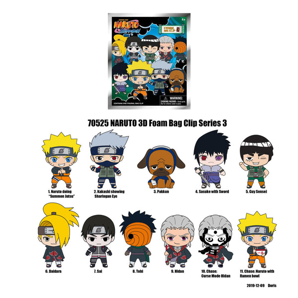 Naruto Series 3 3D Foam Bag Clip (One Random)- by Monogram