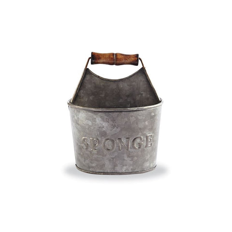 Mud Pie Farmhouse Galvanized Tin Sponge Caddy