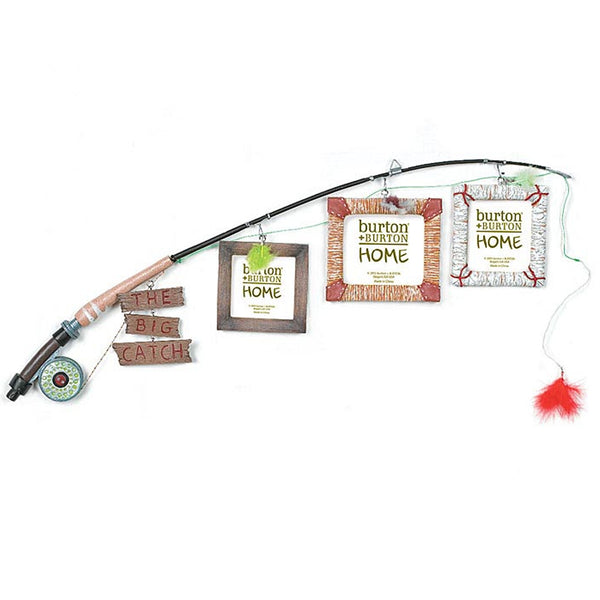 Burton Burton Small Picture frames that hangs on a small Fly rod. Perfect for cabin themed houses or memories  