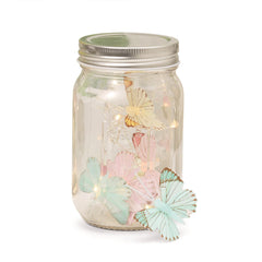 Twos Company Fairy Glass Jar With Butterfly LED String Lights