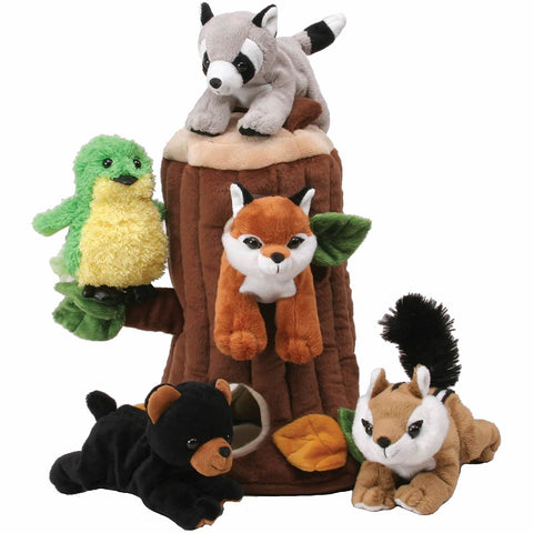 Plush Treehouse with FIve Stuffed Forest Animals | Unipak