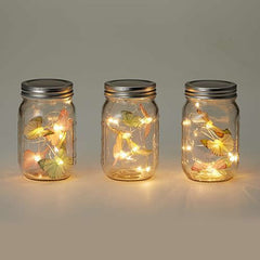 Twos Company Fairy Glass Jar With Butterfly LED String Lights